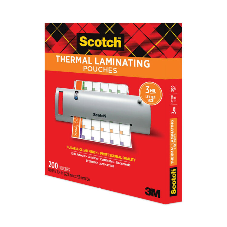 Laminating Pouches, 3 mil, 9" x 11.5", Gloss Clear, 200/Pack