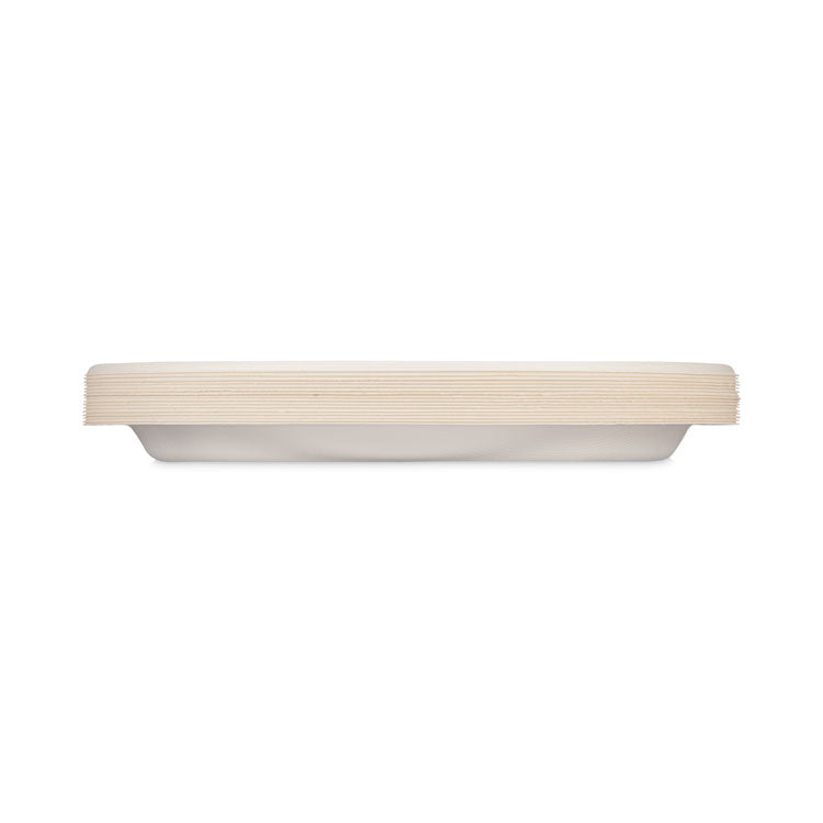 ECOSAVE Tableware, Plate, Sugarcane, 6.75" dia, White, 30/Pack