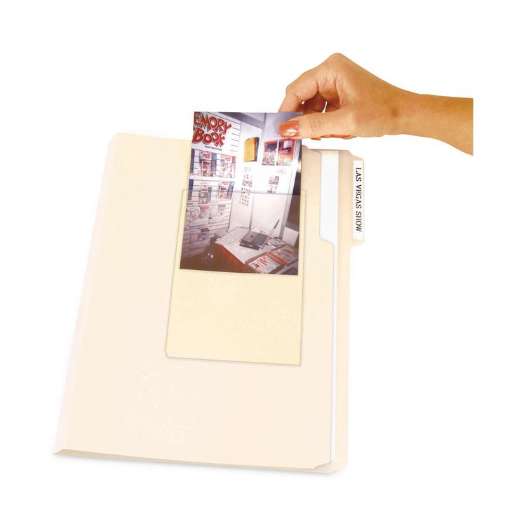 Peel and Stick Photo Holders, 4.38 x 6.5, Clear, 10/Pack