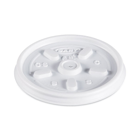Plastic Lids for Foam Containers, Vented, Fits 3.5 oz to 6 oz, White, 100/Pack, 10 Packs/Carton