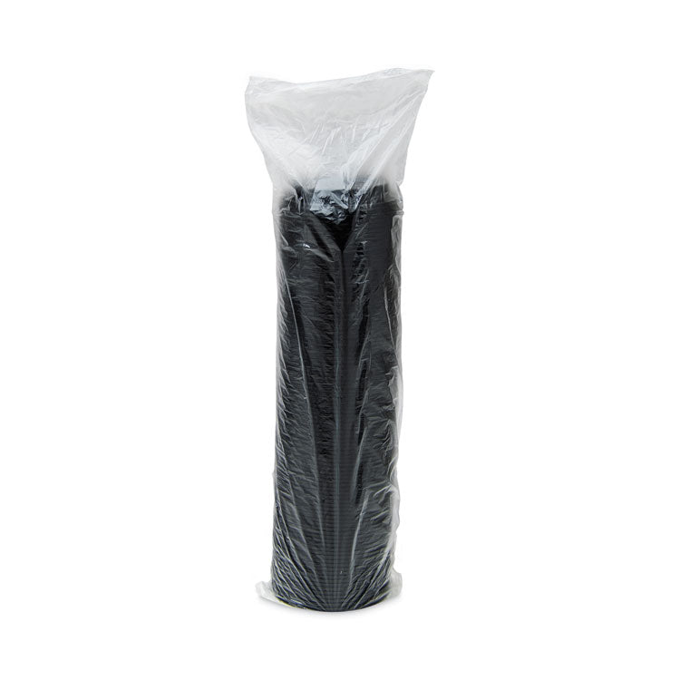 Cappuccino Dome Sipper Lids, Fits 12 oz to 24 oz Hot Cups, Plastic, Black, 100/Pack, 10 Packs/Carton