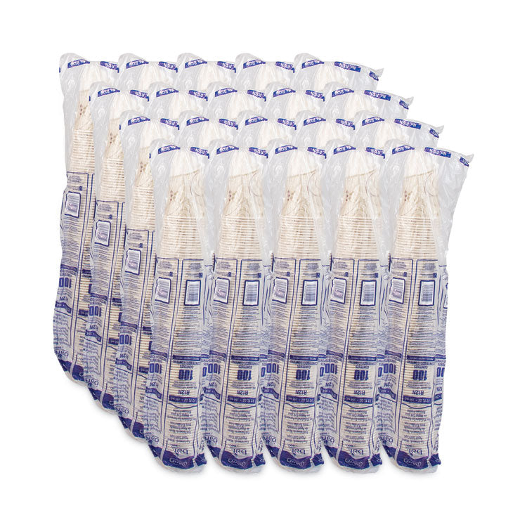 Symphony Treated-Paper Cold Cups, ProPLanet Seal, 12 oz, White/Beige/Red, 100/Bag, 20 Bags/Carton
