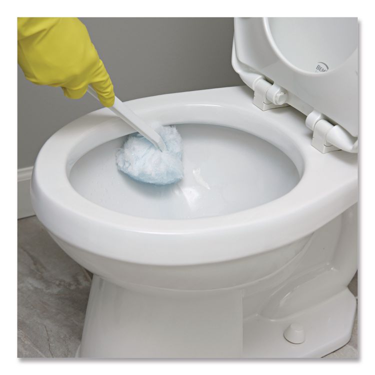 Deluxe Toilet Bowl Mop, 12" Handle, 2" Mop Head, White, 25/Carton