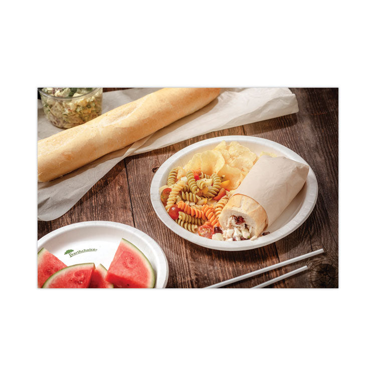 EarthChoice Pressware Compostable Dinnerware, Plate, Paper, 10" dia, White, 300/Carton