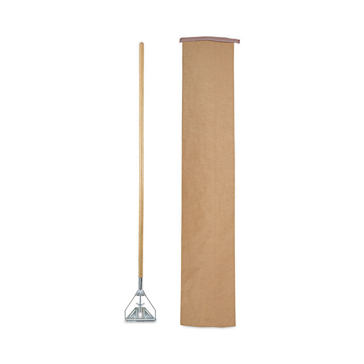 Screw Clamp Metal Head Wooden Mop Handle, #20+, 62", Natural