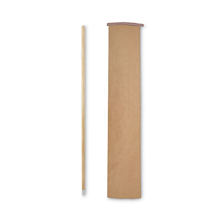 Lie-Flat Screw-In Mop Handle, 1.13" dia x 54", Natural