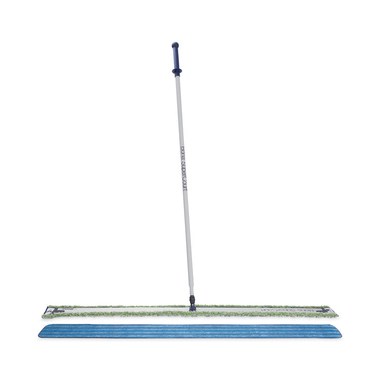 SuperCourt Athletic Floor Care System, 60" Microfiber Head, 66" Silver/Blue Aluminum Handle