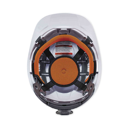 Skullerz 8972LED Class C Hard Hat Cap Style with LED Light, Vented, 4-Point Ratchet, One Size Fits Most (6.5 to 8), White