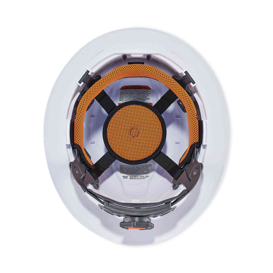 Skullerz 8971LED Class E Hard Hat Full Brim with LED Light, 4-Point Ratchet Suspension, One Size Fits Most (6.5 to 8), White