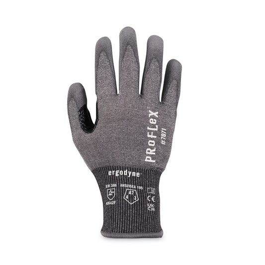 ProFlex 7071 ANSI A7 PU Coated CR Gloves, EN388: 4X42F, 9" Long, X-Large, Gray, Pair