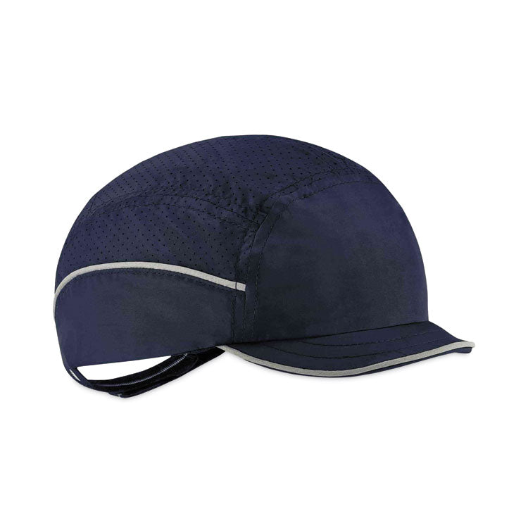 Skullerz 8955 Lightweight Bump Cap Hat, Micro Front Brim, 3X-Small to Large (Up to 7.5), 0.01" Insert, Navy