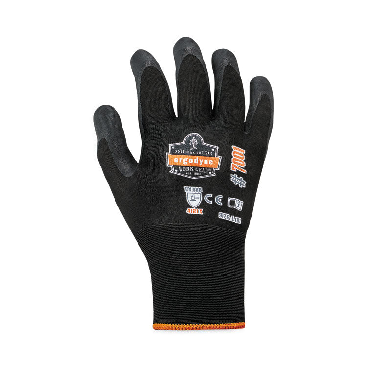 ProFlex 7001 Nitrile-Coated Gloves, EN388: 4121X, 9" Long, Large, Black, Pair
