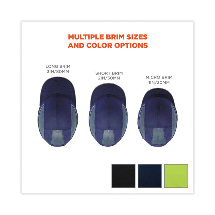 Skullerz 8950 Bump Cap, Micro Front Brim, 3X-Small to Large (Up to 7.5), 0.01" Insert, Lime