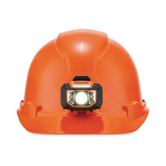 Skullerz 8970LED Class E Hard Hat Cap Style with LED Light, 4-Point Standard Ratchet, One Size Fits Most (6.5 to 8), Orange
