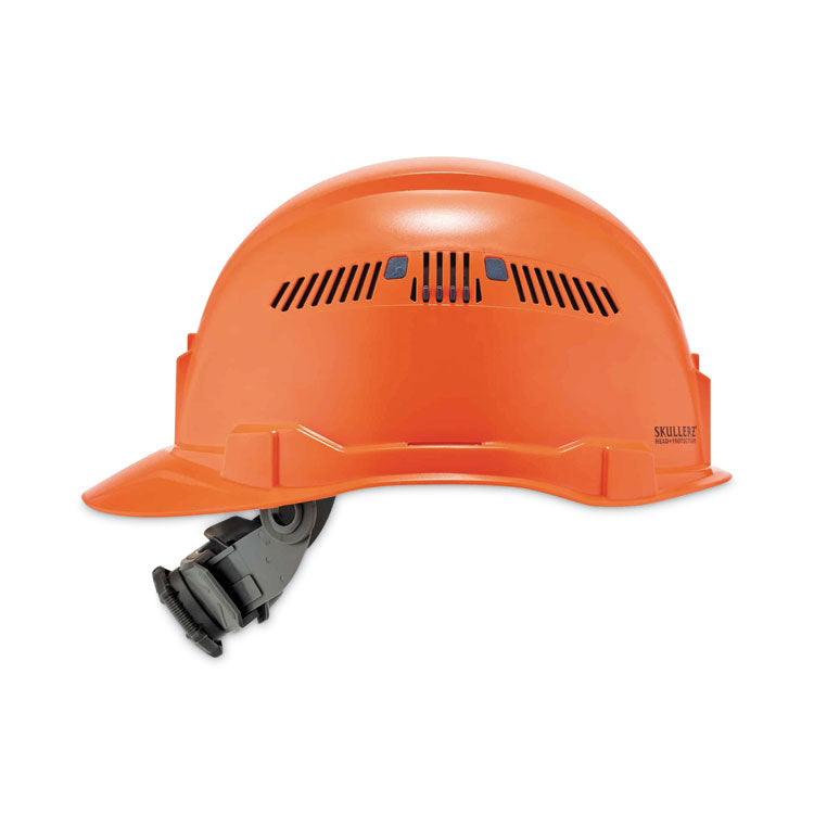 Skullerz 8972 Class C Hard Hat Cap Style, Vented, 4-Point Standard Ratchet Suspension, One Size Fits Most (6.5 to 8), Orange