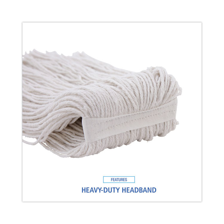 Premium Cut-End Wet Mop Heads, Rayon, 24 oz, White, 12/Carton