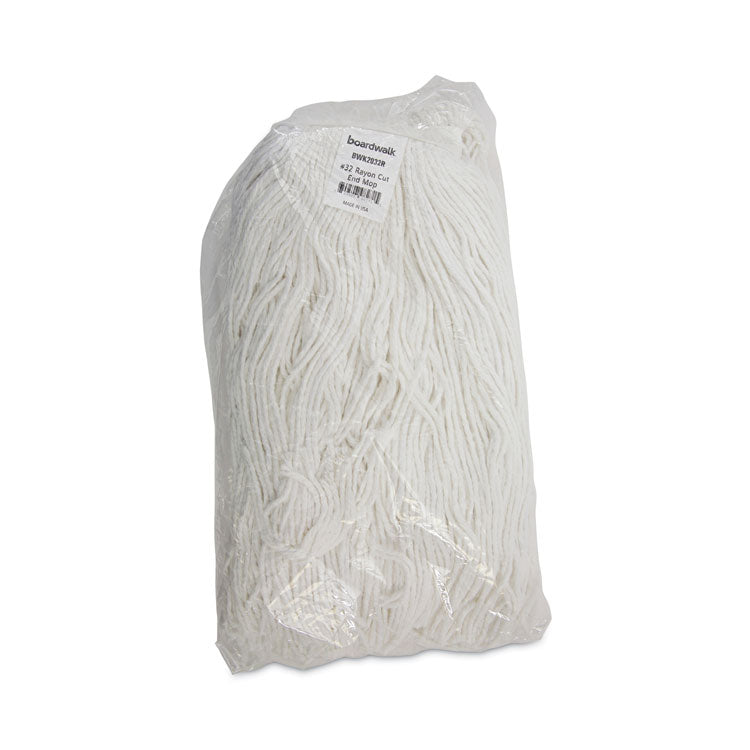 Cut-End Wet Mop Head, Rayon, #32, White