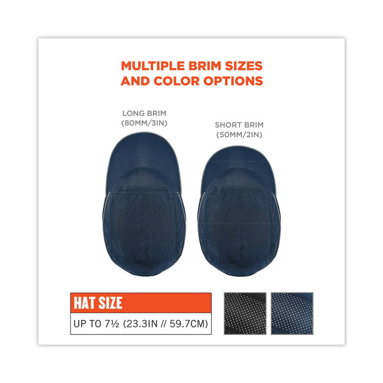 Skullerz 8965 Lightweight Bump Cap Hat with LED Lighting, Long Front Brim, One Size Fits Most, 0.01" Insert, Navy