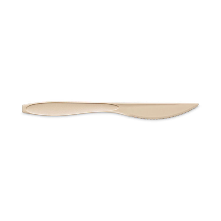 Medium Weight Polystyrene Knives, Plastic, Champagne, 1,000/Carton