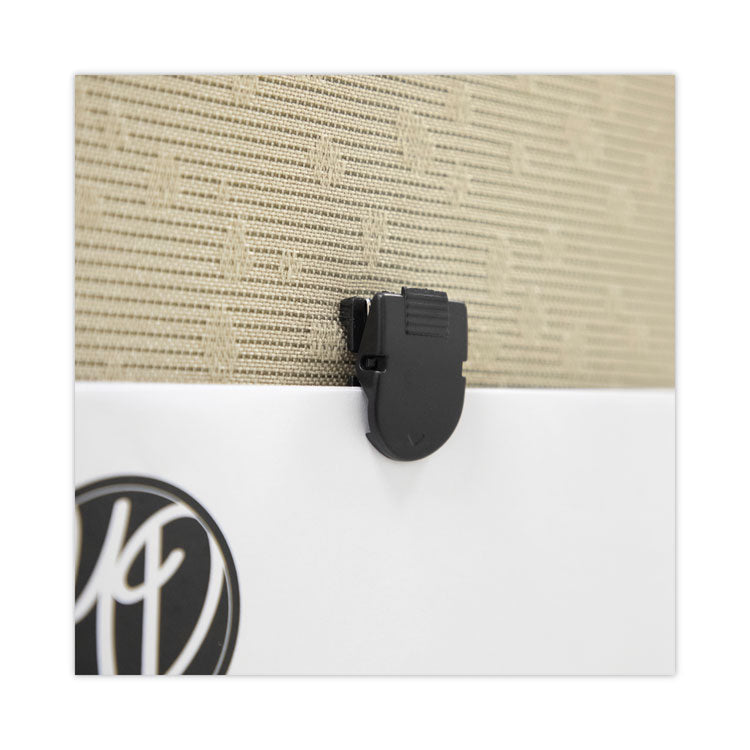 Wall Clips for Fabric Panels, 40 Sheet Capacity, Black, 20/Box
