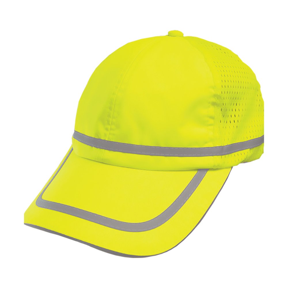 Reflective Apparel by PIP HI-VIS Safety Baseball Hat W/ADJ. Sweatband