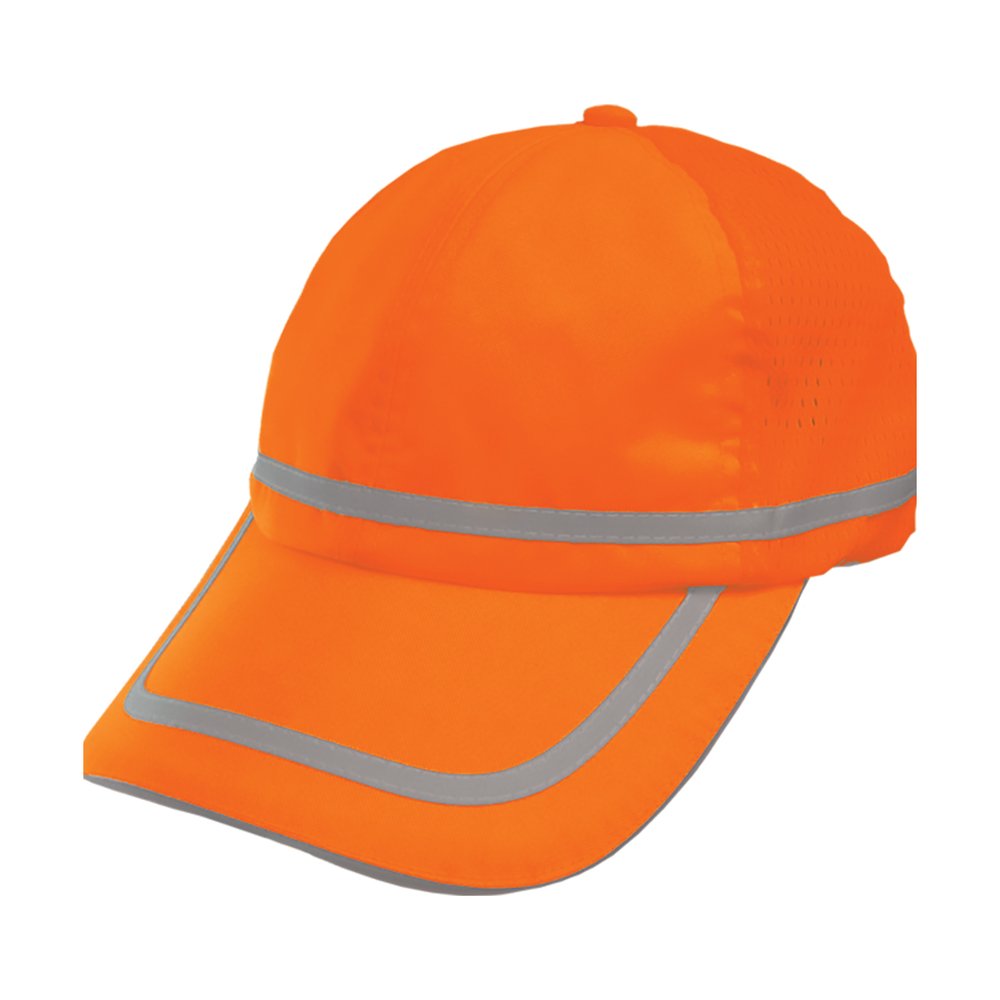 Reflective Apparel by PIP HI-VIS Safety Baseball Hat W/ADJ. Sweatband
