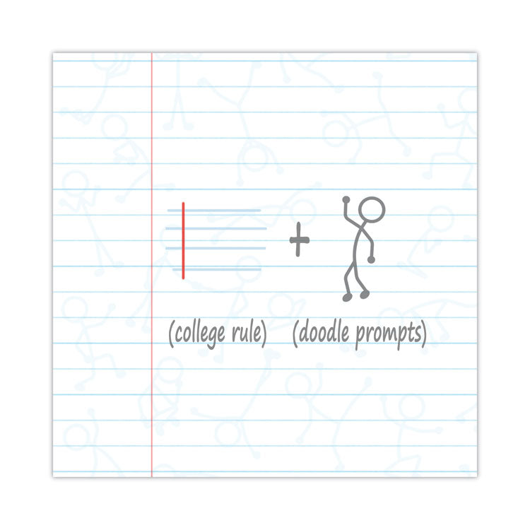 DoodleWrite Notebooks, 1-Subject, Medium/College Rule, White Cover, (60) 11.25 x 9.25 Sheets, 24/Carton