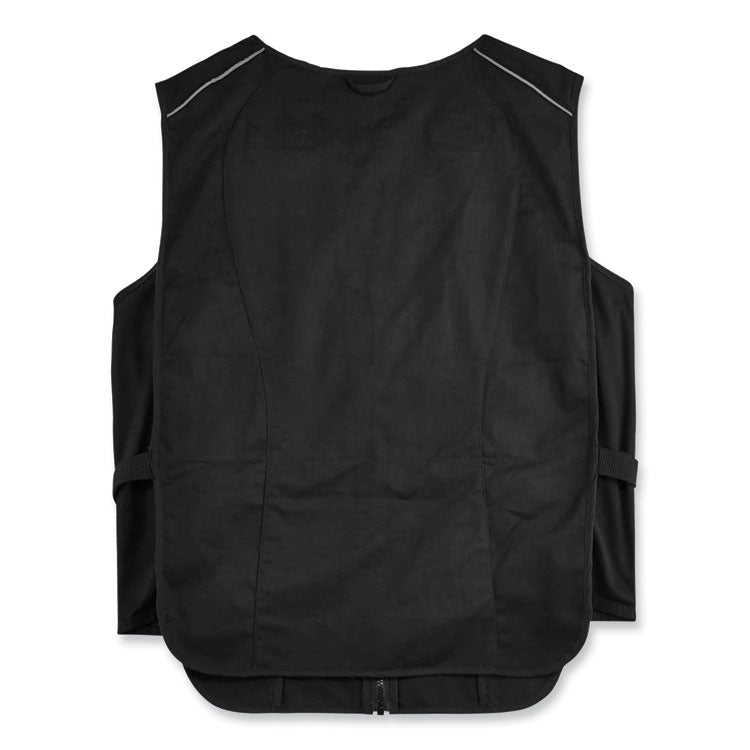 Chill-Its 6260 Lightweight Phase Change Cooling Vest with Packs, Cotton/Polyester, Large/X-Large, Black
