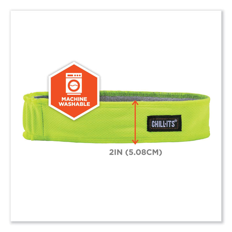 Chill-Its 6605 High-Performance Terry Cloth Sweatband, Cotton Terry Cloth, One Size Fits Most, Lime