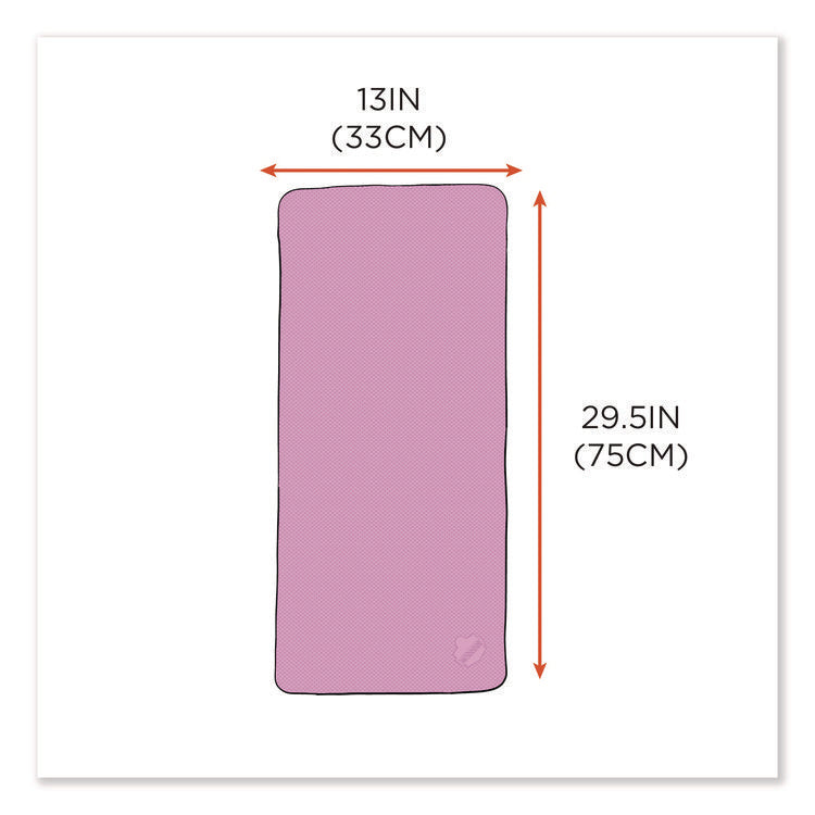 Chill-Its 6602 Evaporative PVA Cooling Towel, 29.5 x 13, One Size Fits Most, PVA, Pink