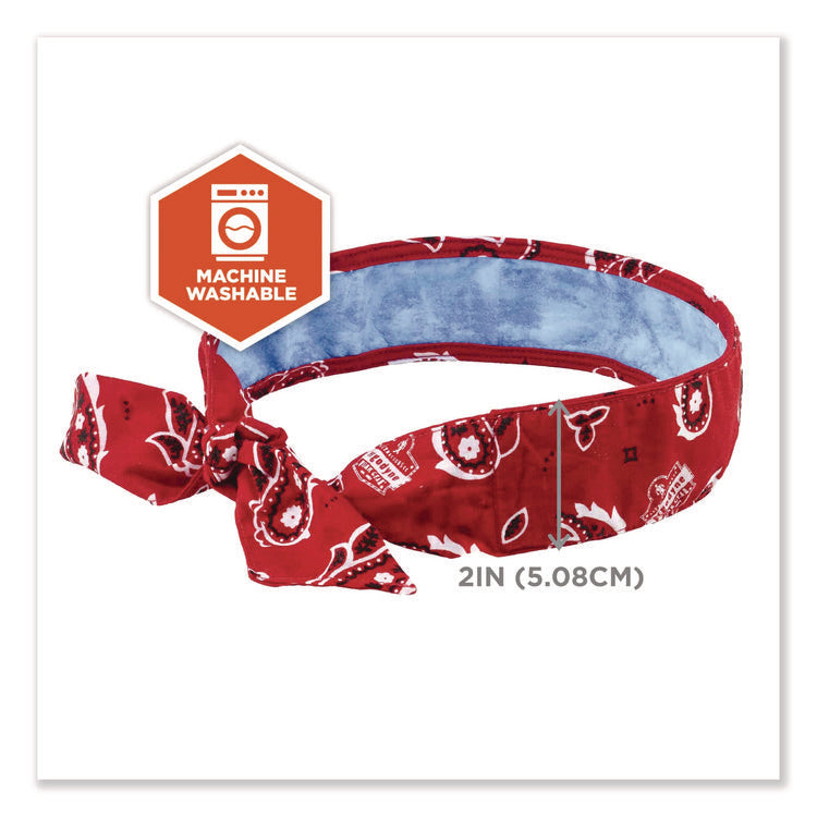 Chill-Its 6700CT Cooling Bandana PVA Tie Headband, One Size Fits Most, Red Western