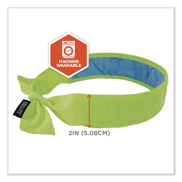 Chill-Its 6700CT Cooling Bandana PVA Tie Headband, One Size Fits Most, Lime