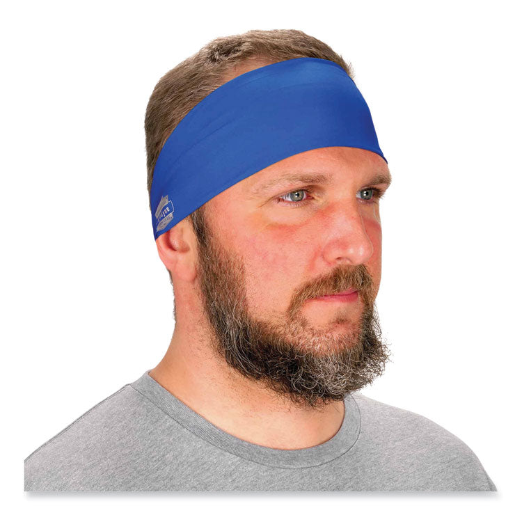 Chill-Its 6634 Performance Knit Cooling Headband, Polyester/Spandex, One Size Fits Most, Blue
