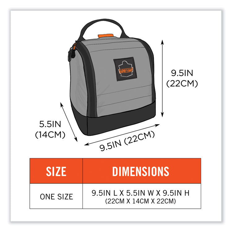 Arsenal 5185 Full Respirator Bag with Zipper Magnetic Closure, 5.5 x 9.5 x 9.5, Gray