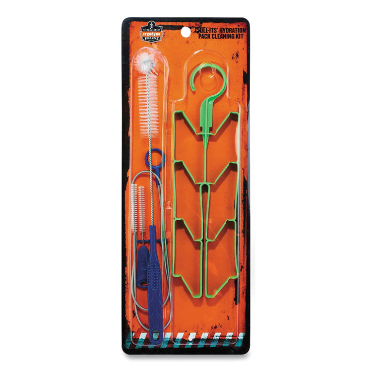 Chill-Its 5159 Hydration Pack Cleaning Kit, Bladder, Tube/Bite-Valve Cleaning Brushes, Drying Rack