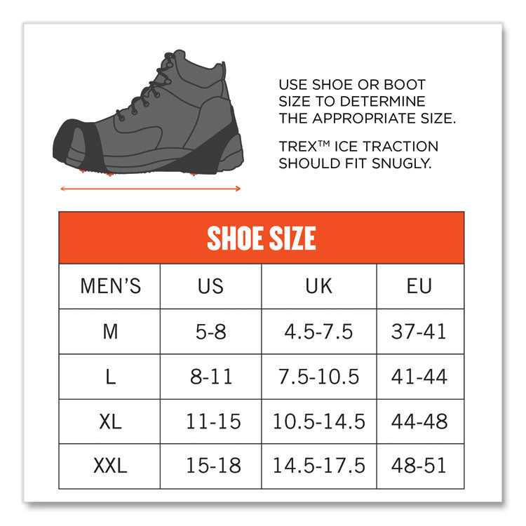 Trex 6300TC One-Piece Slip-on Tungsten Carbide Ice Cleats, Medium, Black, Pair