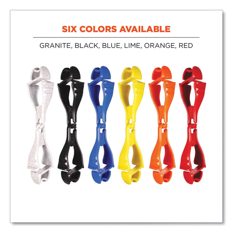 Squids 3400 Glove Clip Holder with Dual Clips, 1 x 1 x 6.5, Acetal Copolymer, Lime, 100/Carton