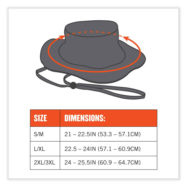 GloWear 8935 Hi-Vis Ranger Sun Hat, Polyester, Small/Medium, Orange