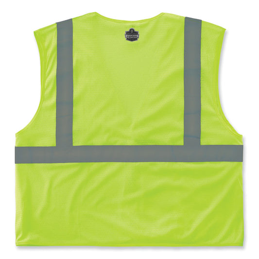 GloWear 8210HL-S Single Size Class 2 Economy Mesh Vest, Polyester, 2X-Large, Lime