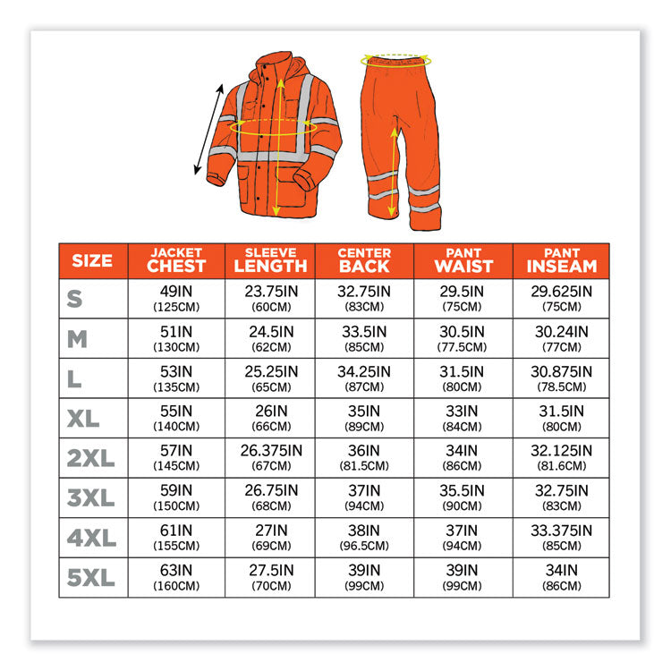 GloWear 8376K Lightweight HV Rain Suit, Medium, Orange