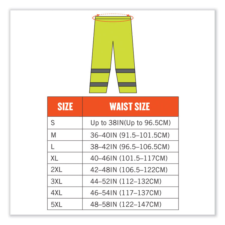 GloWear 8916 Class E Lightweight Hi-Vis Rain Pants, 3X-Large, Lime