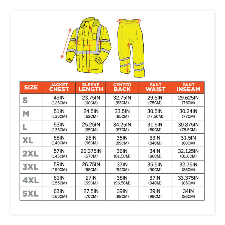 GloWear 8376K Lightweight HV Rain Suit, Medium, Lime