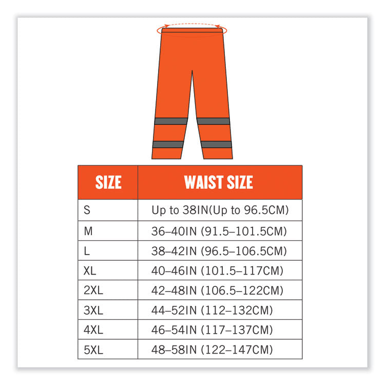 GloWear 8916 Class E Lightweight Hi-Vis Rain Pants, 3X-Large, Orange