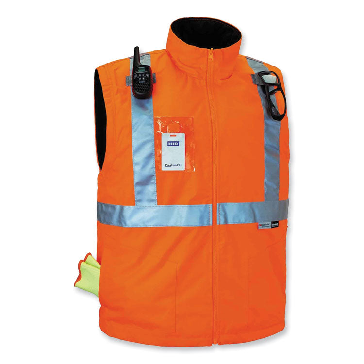 GloWear 8287 Class 2 Hi-Vis Jacket with Removable Sleeves, 2X-Large, Orange