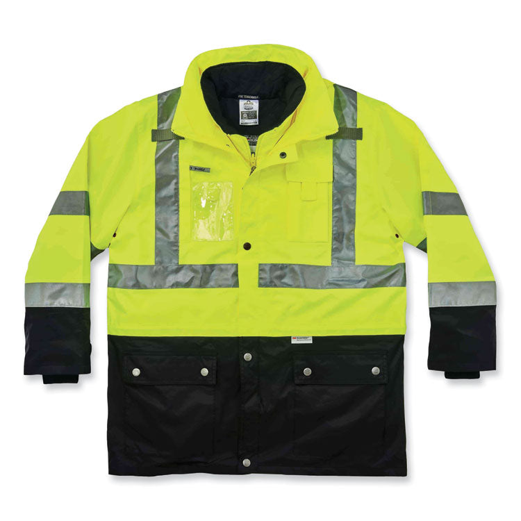 GloWear 8388 Class 3/2 Hi-Vis Thermal Jacket Kit, 3X-Large, Lime