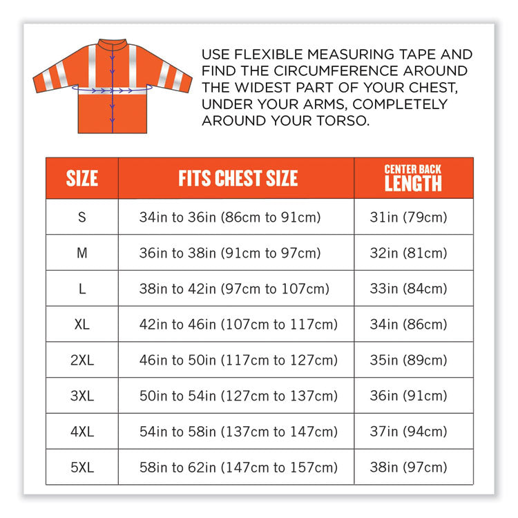 GloWear 8384 Class 3 Hi-Vis Quilted Thermal Parka, 2X-Large, Orange