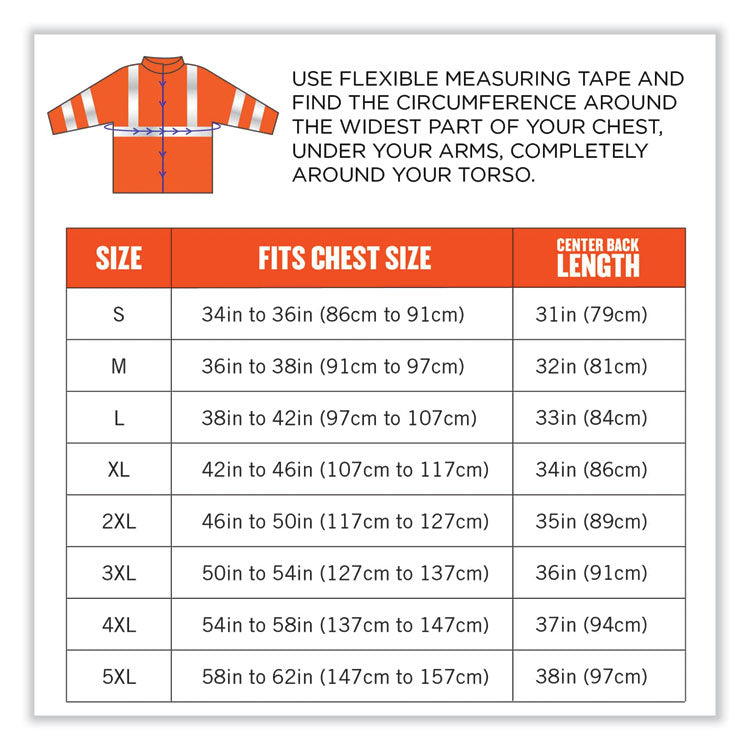 GloWear 8384 Class 3 Hi-Vis Quilted Thermal Parka, 5X-Large, Orange