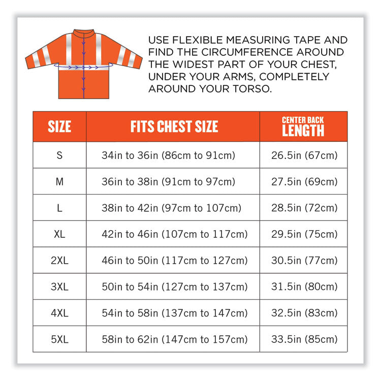 GloWear 8377 Class 3 Hi-Vis Quilted Bomber Jacket, Orange, 2X-Large