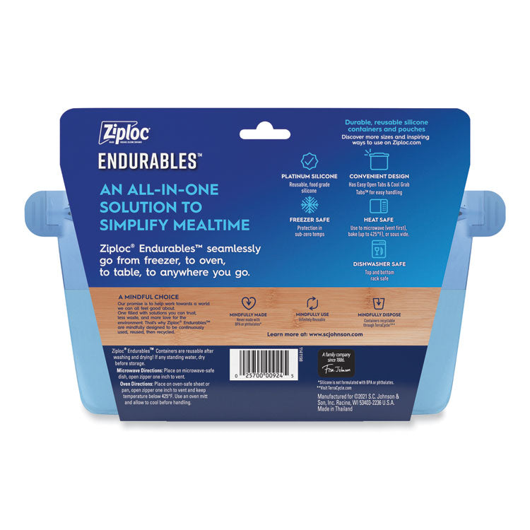 Endurables Resusable Silicone Container, 4 Cups, 5.4 x 4.5 x 8.4, Clear, 3/Carton