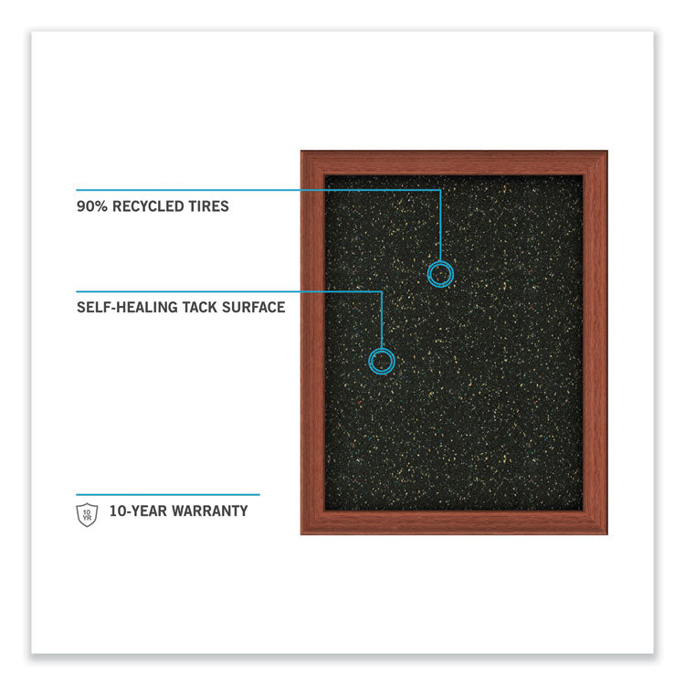 Aluminum-Frame Recycled Rubber Bulletin Boards, 60.5" x 36.5", Confetti Surface, Satin Aluminum Frame